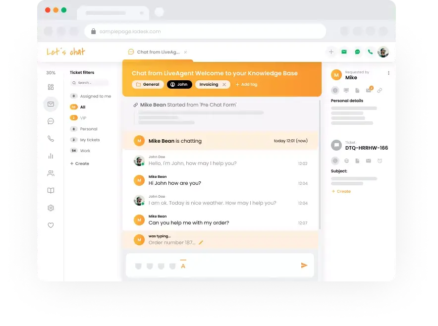 Vista del equipo de soporte