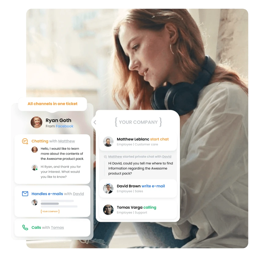 Interacciones con clientes organizadas