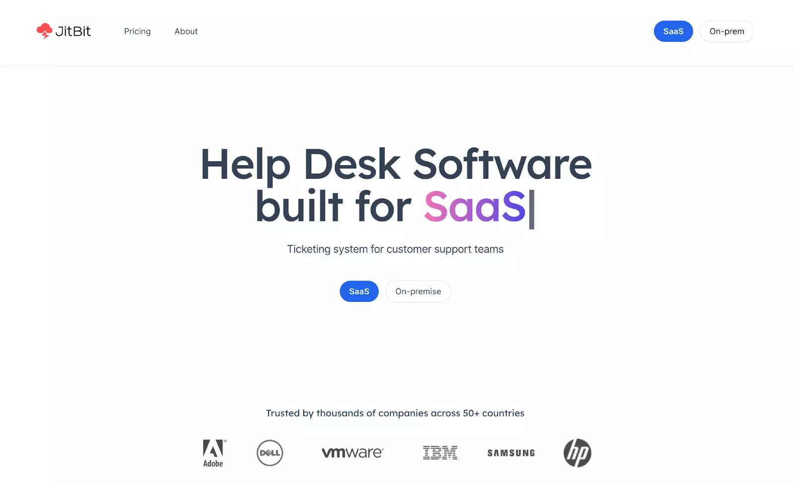Página de inicio de JitBit Helpdesk - Alternativa confiable y eficiente a Spiceworks