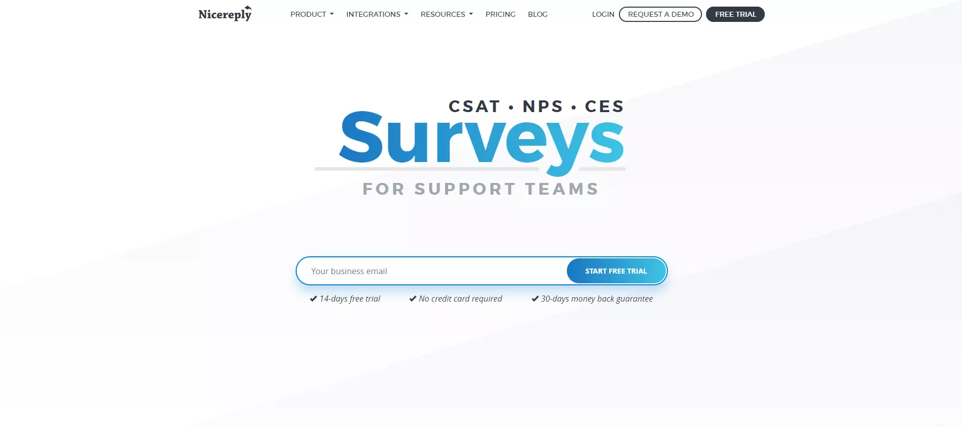 Página de inicio de NiceReply