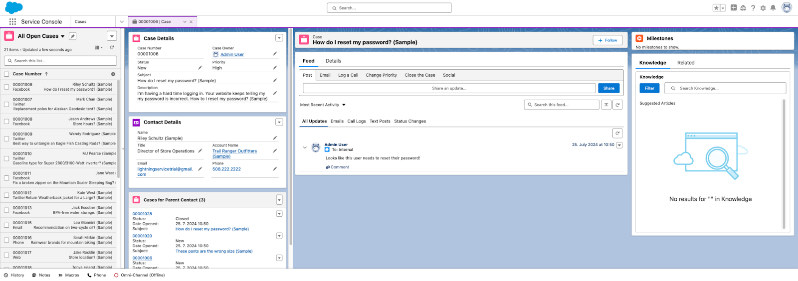 Software de servicio al cliente Salesforce Service Cloud