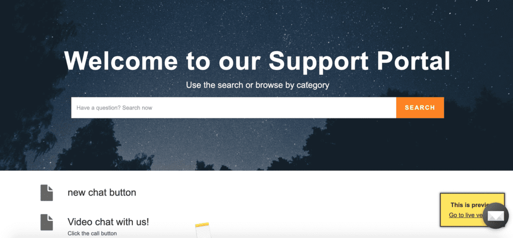 Un ejemplo de portal del cliente