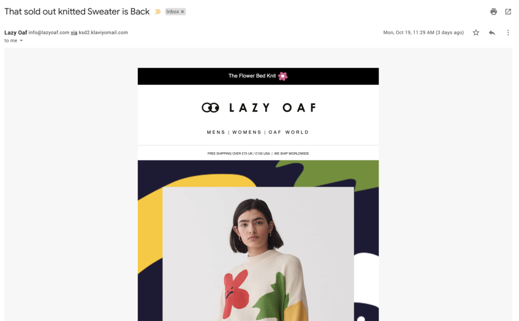 Correo electrónico de última oportunidad de Lazy Oaf
