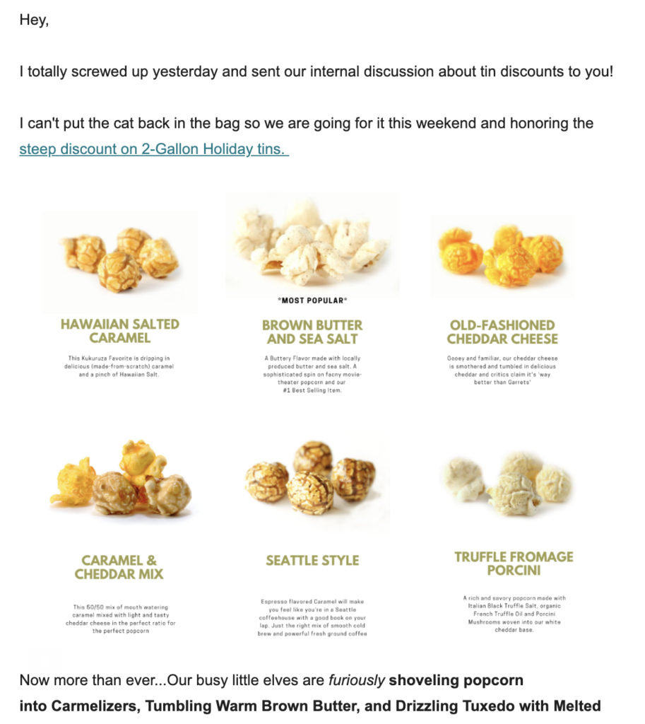 Plantilla de correo de disculpa Kukuruza