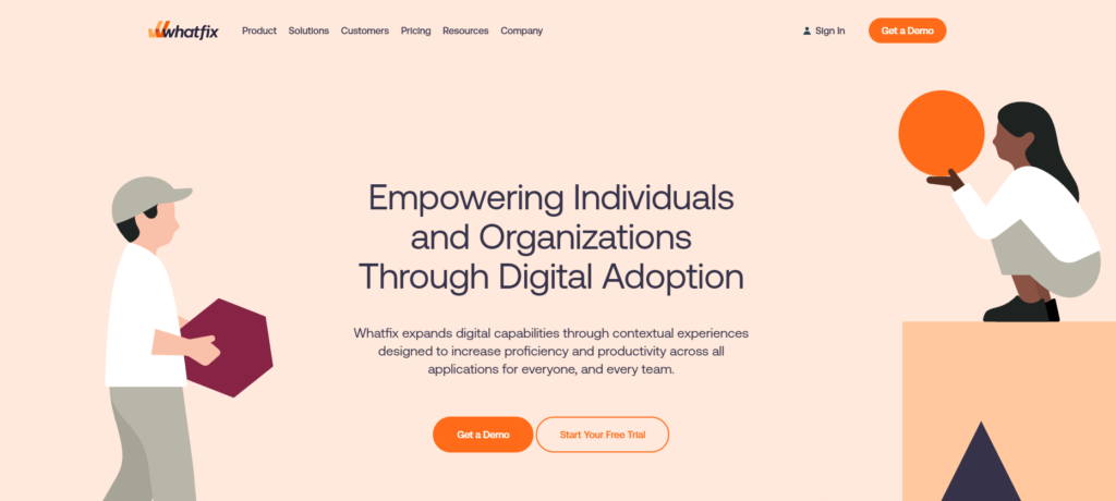 Página de inicio de Whatfix