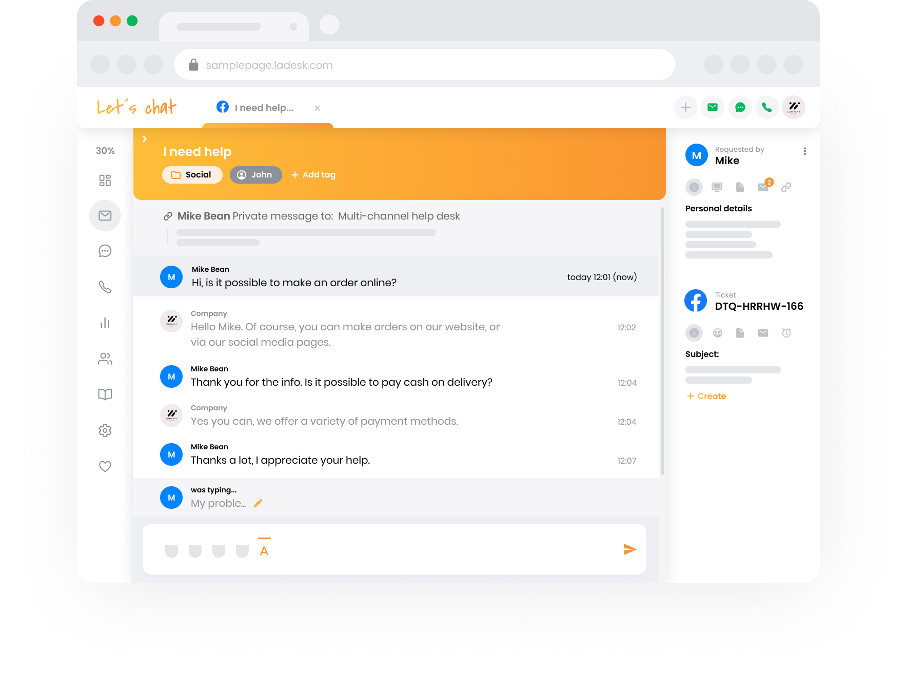 Vista del equipo de soporte